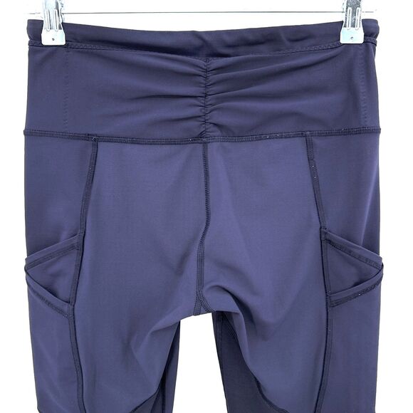 LULULEMON Outrun Tight Deep Indigo Mesh Accent 7/8 Leggings Size 6 - Picture 8 of 10
